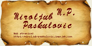 Miroljub Paskulović vizit kartica